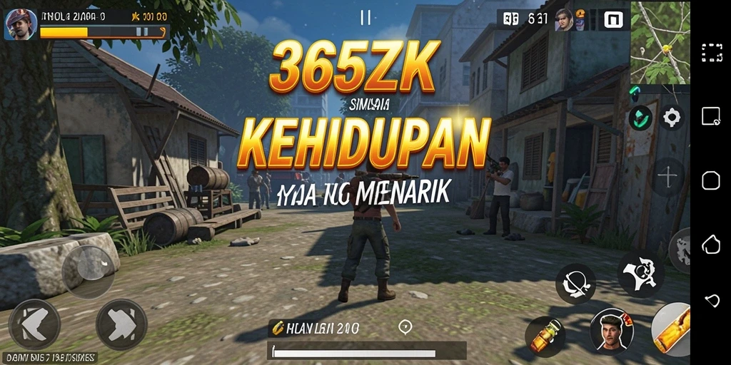 Screenshot utama menampilkan karakter dalam aksi di dunia simulasi.