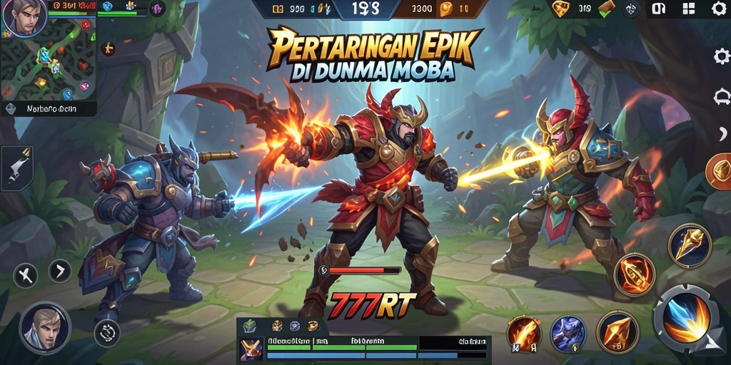 Gameplay epik dalam 777RT saat bertarung di arena.