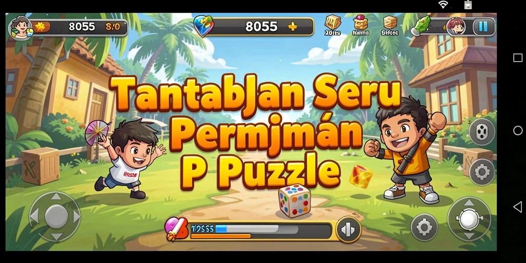 Screenshot menunjukkan gameplay seru dari game Puzzle 8055.