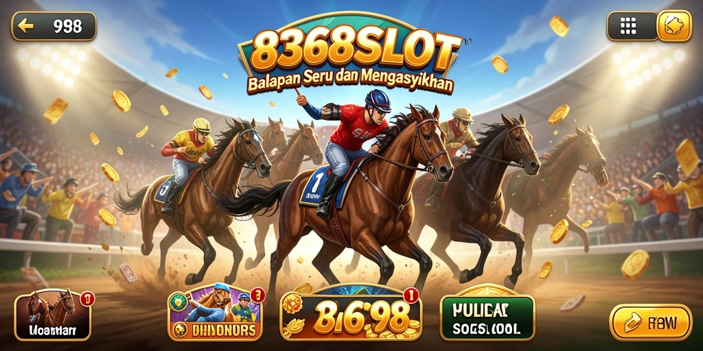 Tampilan gameplay seru dari 8368SLOT dengan balapan motor.