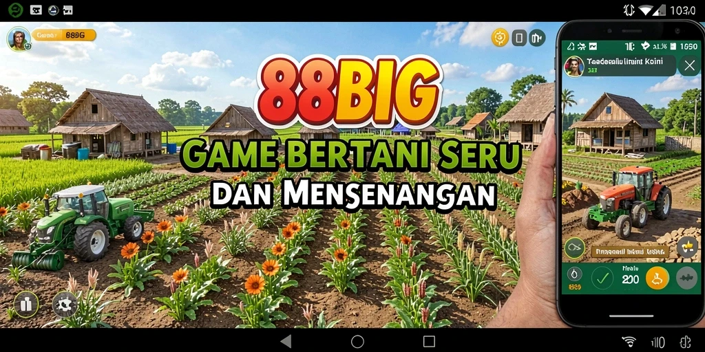 Tampilan screenshot gameplay <strong>88BIG</strong> saat bertani di ladang yang luas.