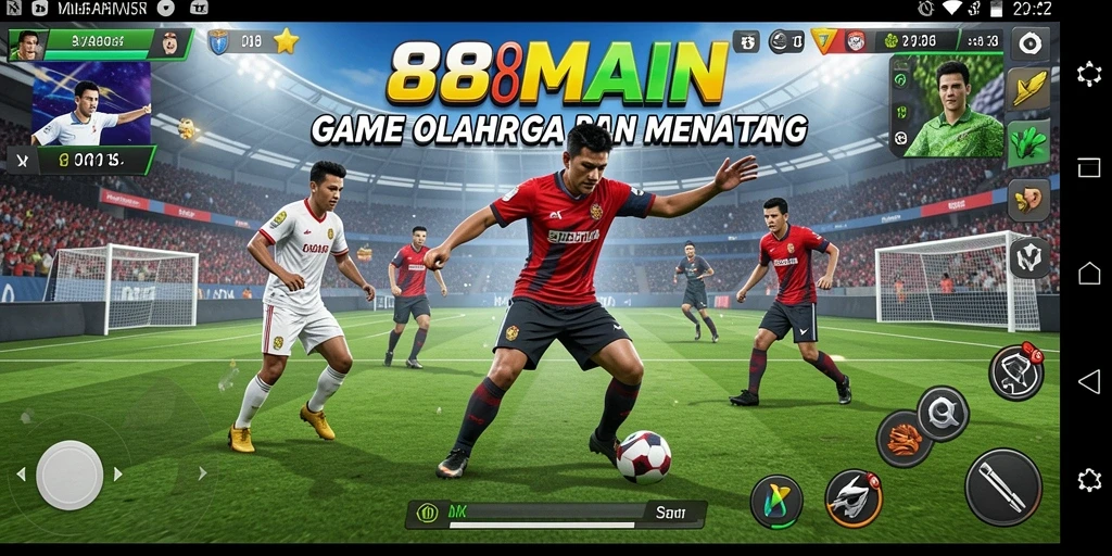Tampilan gameplay seru dalam 88MAIN yang menunjukkan aksi olahraga.