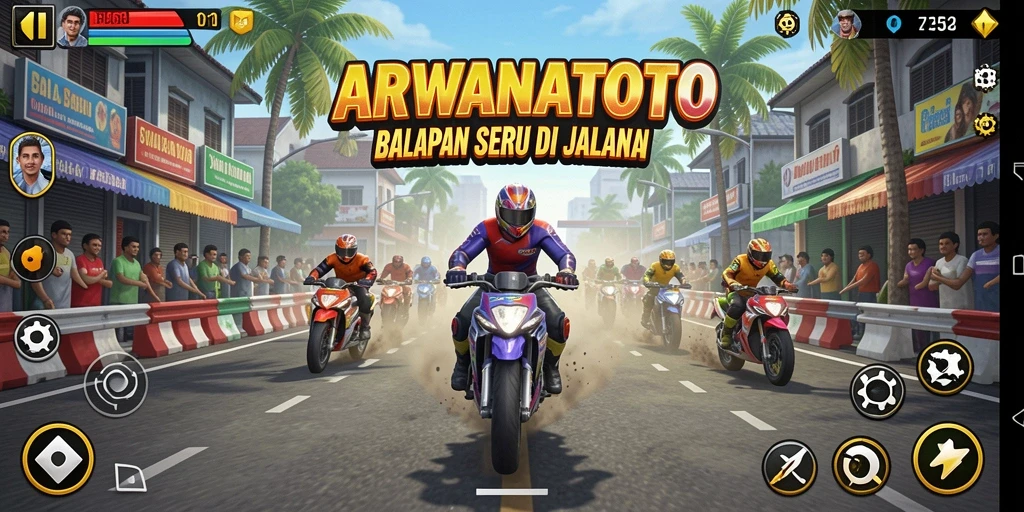 Tampilan menarik dari ARWANATOTO saat balapan di sirkuit.