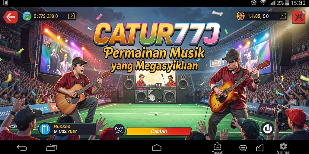Tampilan gameplay CATUR777 yang penuh warna dan dinamis.