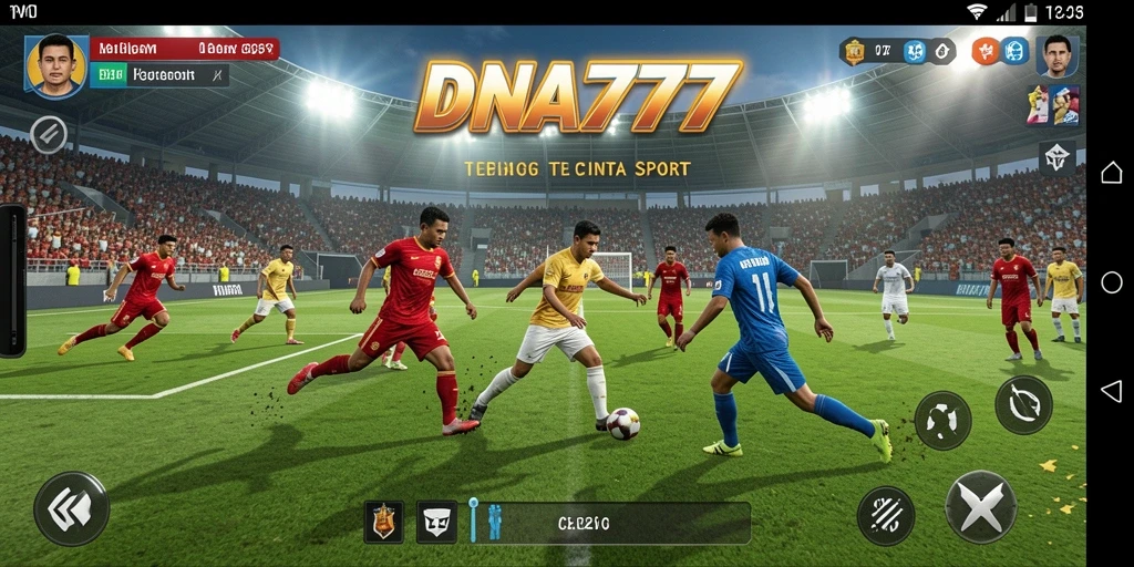 Screenshot utama DNA777 menampilkan aksi seru dalam permainan olahraga.