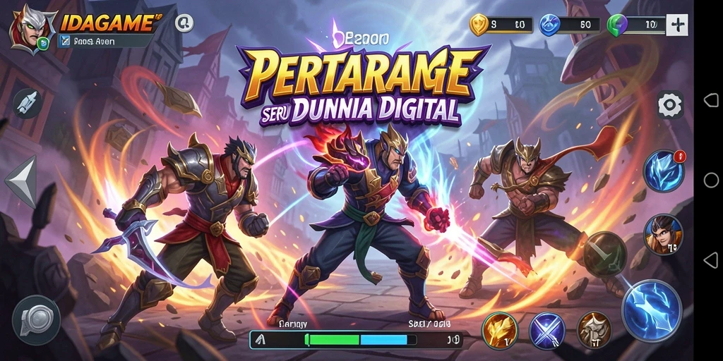Tampilan gameplay IDAGAME yang penuh aksi pertarungan.