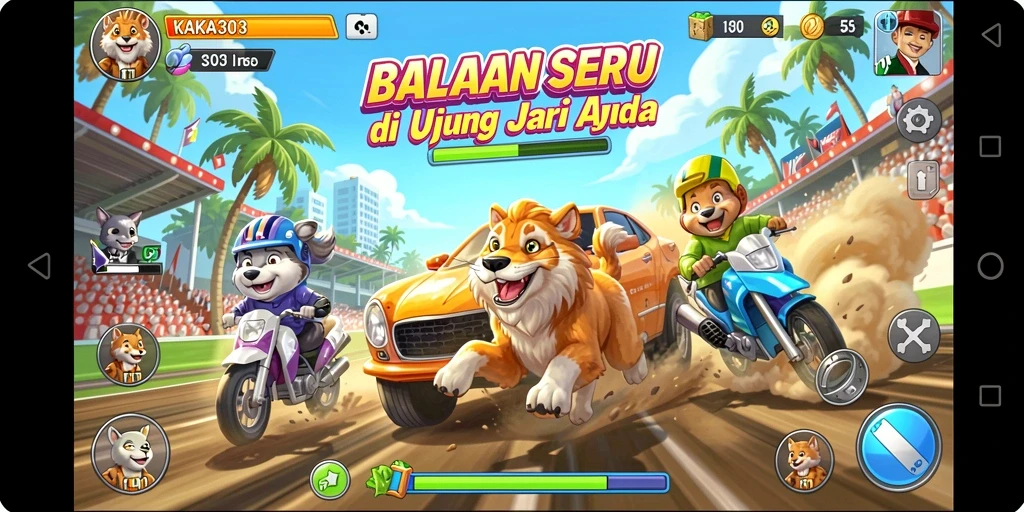 Tampilan gameplay KAKA303 yang menegangkan dan dinamis.
