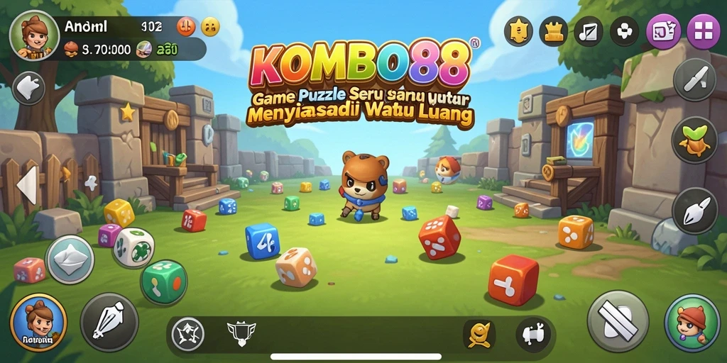 Tampilan gameplay KOMBO88 dengan teka-teki menarik.