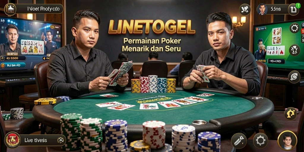 Tampilan menarik dari gameplay Poker di LINETOGEL.