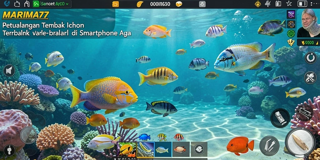 Tampilan gameplay seru tembak ikan di MARIMA77