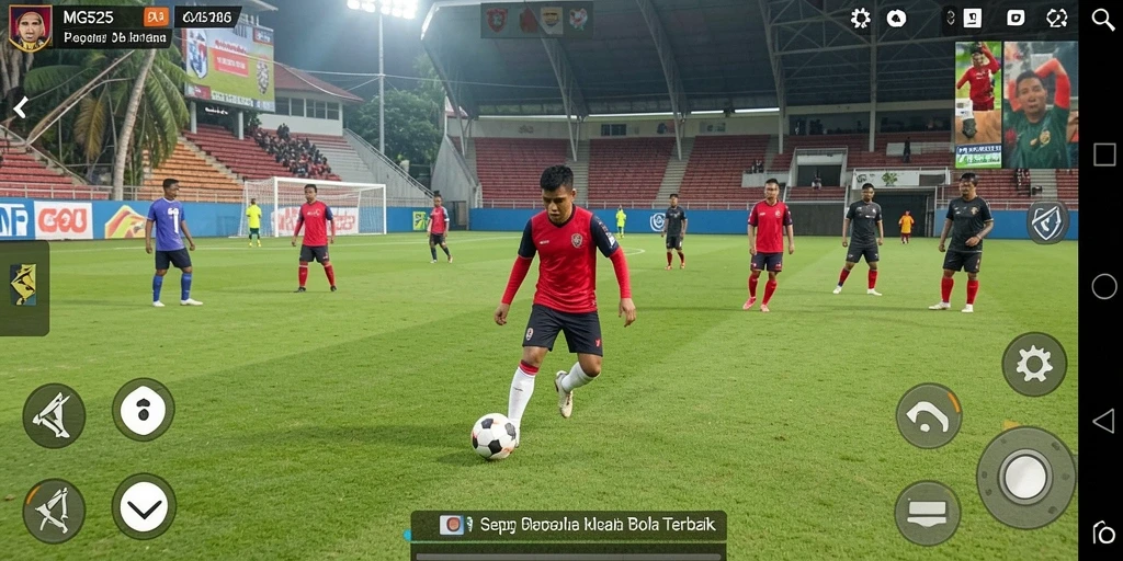 Gameplay MG525 menampilkan aksi sepak bola yang mendebarkan dan realistis.
