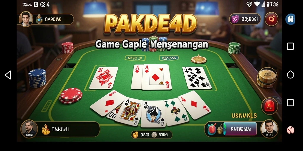Screenshot PAKDE4D menampilkan keseruan bermain Gaple.