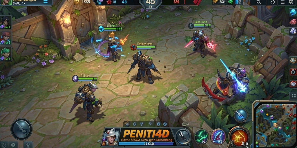 Tampilan gameplay intens dalam PENITI4D yang memukau dan strategis.