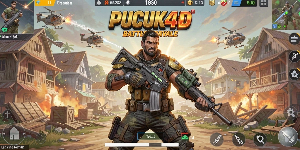 Gameplay intens di PUCUK4D dengan strategi pertempuran Battle Royale.
