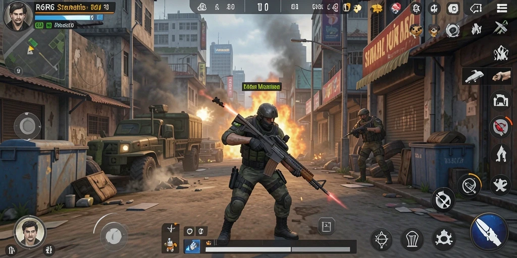 Tangkapan layar gameplay R6R6 yang menunjukkan pertempuran strategis yang mendebarkan.