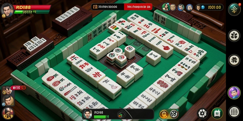 Tangkapan layar RDI88 menampilkan aksi permainan Mahjong yang seru dan kompetitif.