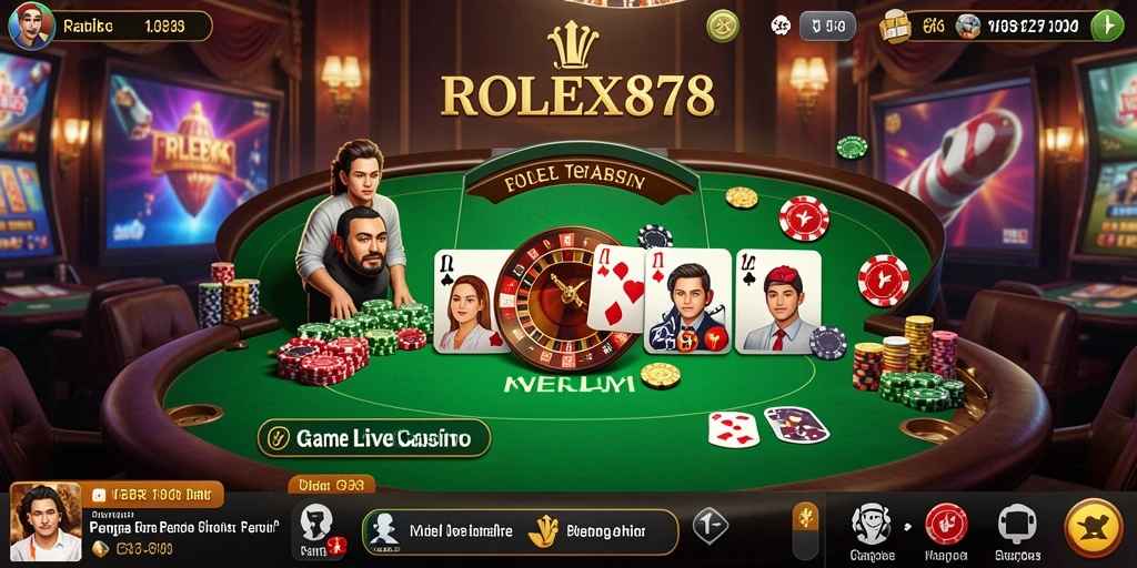 Tampilan gameplay ROLEX878 yang menegangkan dan interaktif di Live Casino.