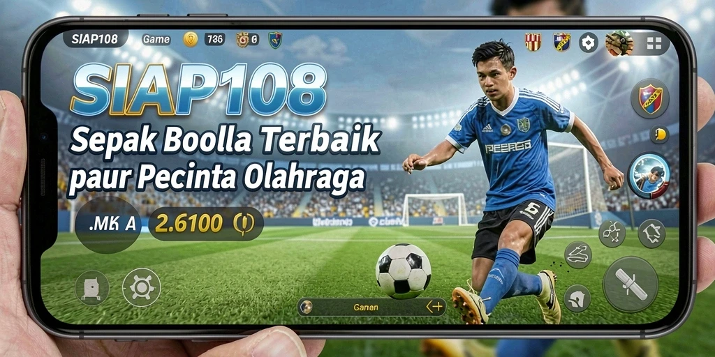 Screenshot SIAP108 menampilkan aksi seru di lapangan sepak bola.