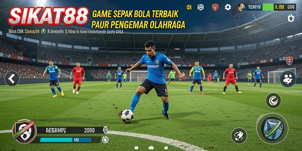 Tampilan pertandingan sepak bola yang seru dan realistis di SIKAT88.