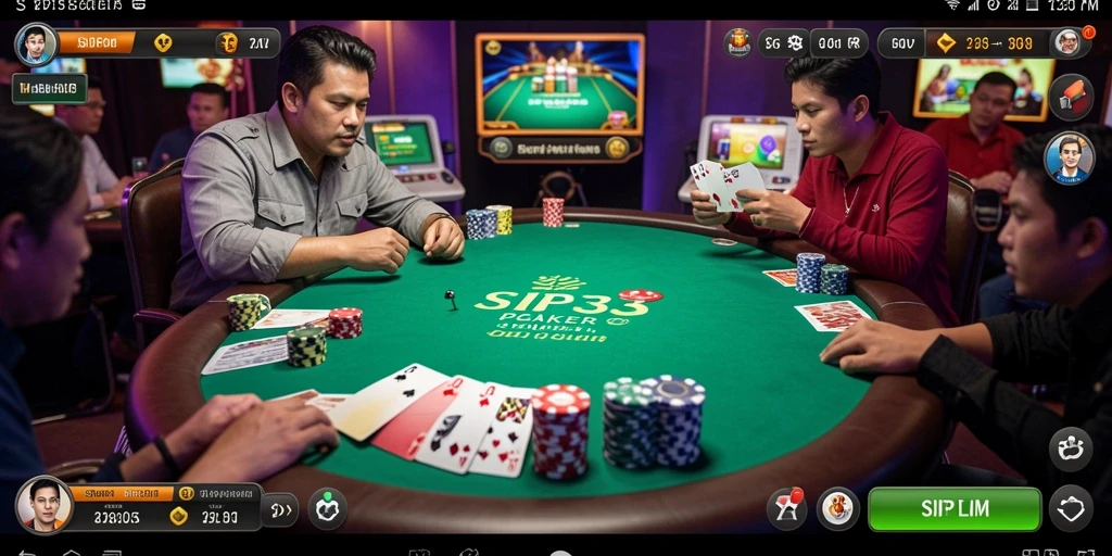 Tampilan screenshot SIP33 menampilkan momen seru dalam permainan poker.