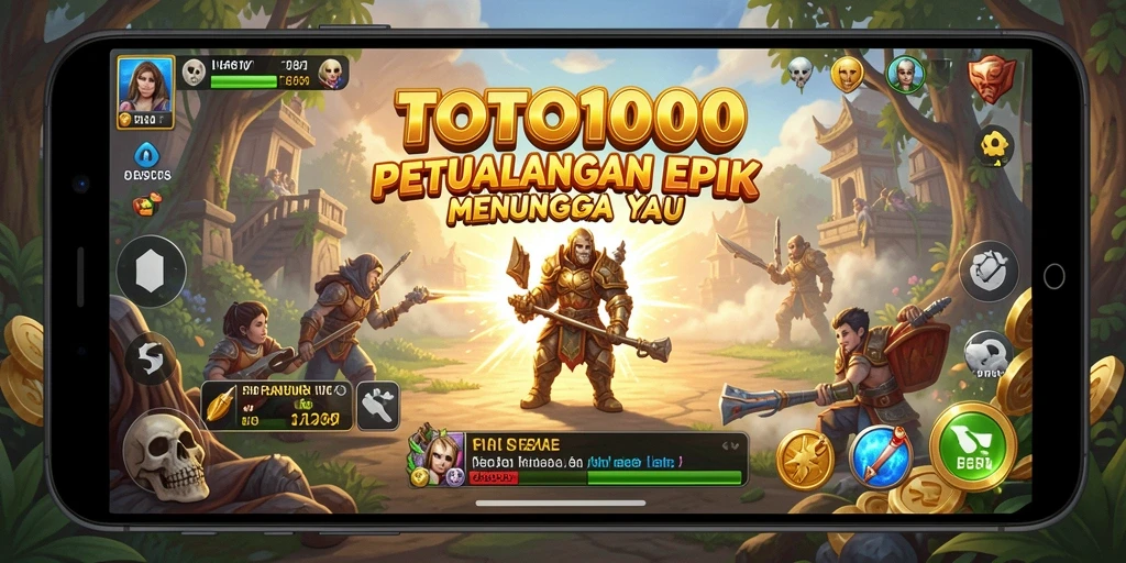 Screenshot utama TOTO1000 menunjukkan aksi petualangan yang mendebarkan.