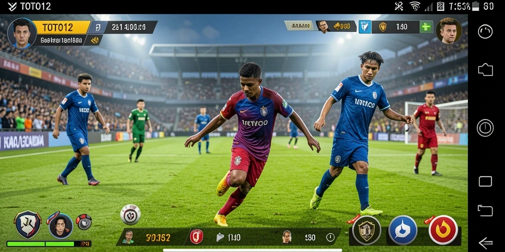 Screenshot utama TOTO12 menampilkan gameplay seru olahraga kompetitif.