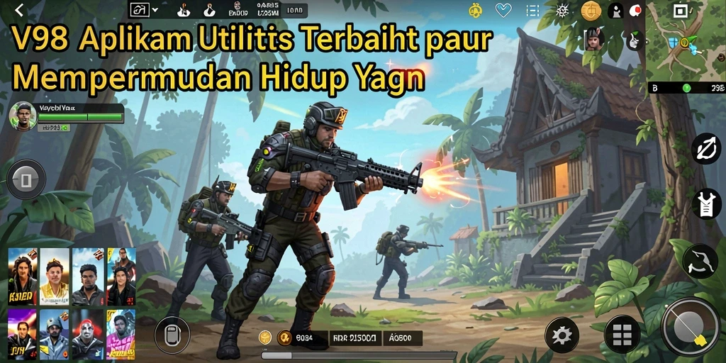 Tangkapan layar utama V98 menampilkan antarmuka pengguna yang jelas dan fungsional.
