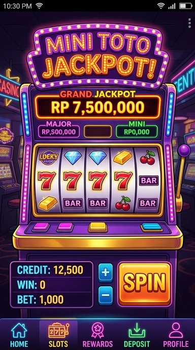 Screenshot aplikasi minitoto yang menunjukkan fitur unggulan.